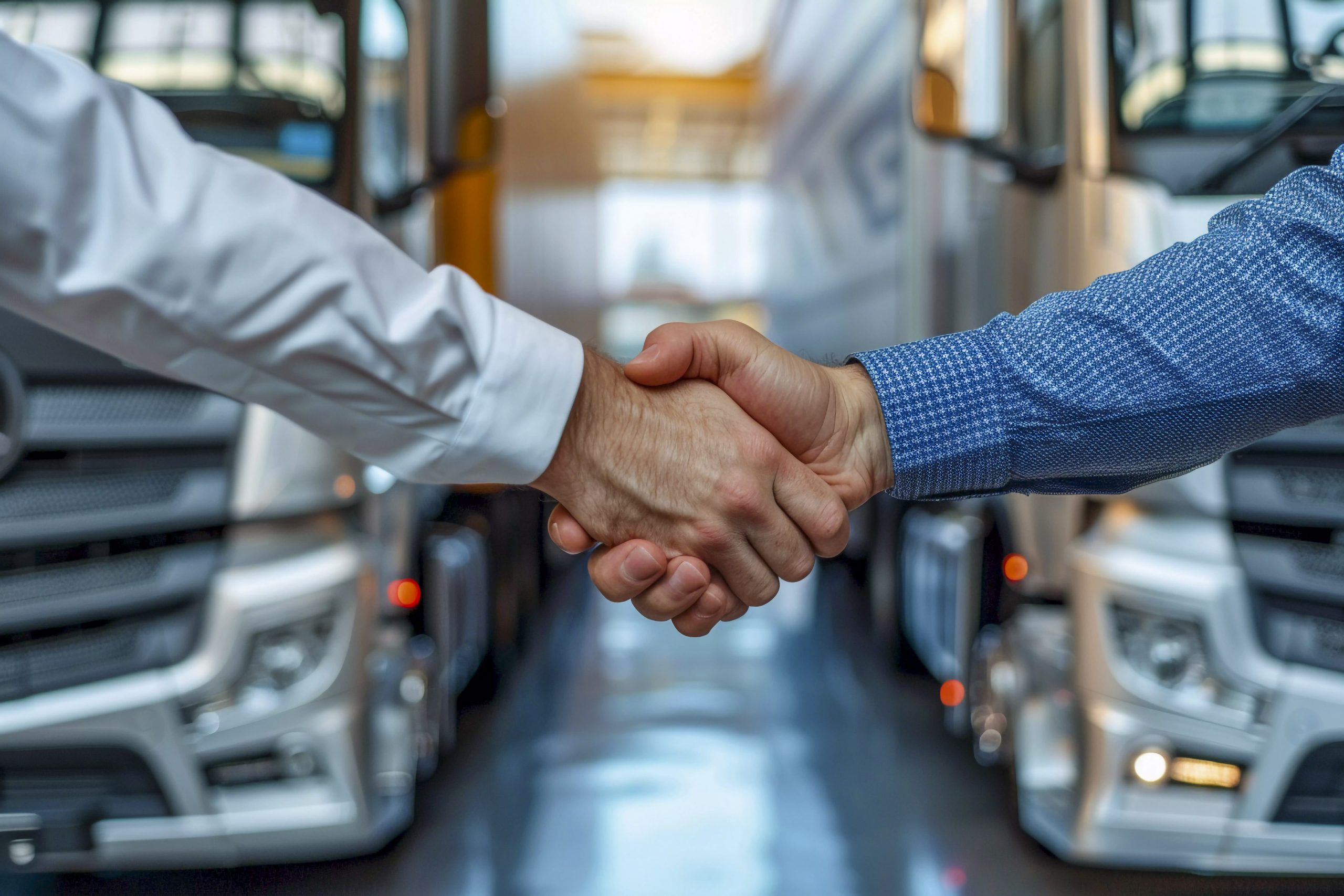 Frota de caminhões da operadora logística Pellenz trafegando em rodovia, representando uma escolha estrategicamente assertiva para o transporte de cargas de empresas de alta performance.